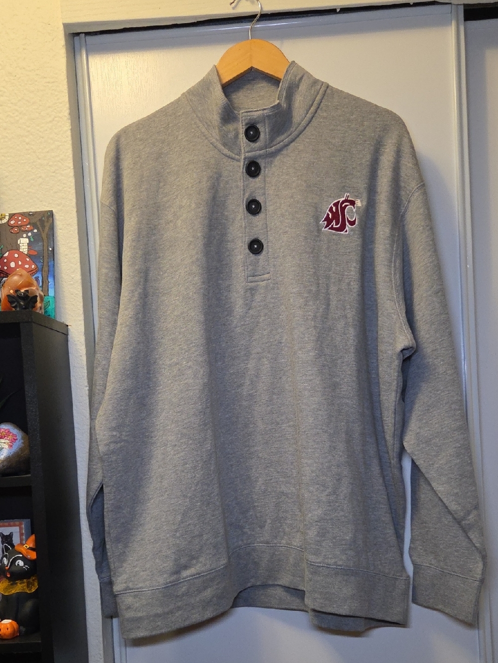 Mens Champion Washington State Cougars Pull Over Size 2XL Grey